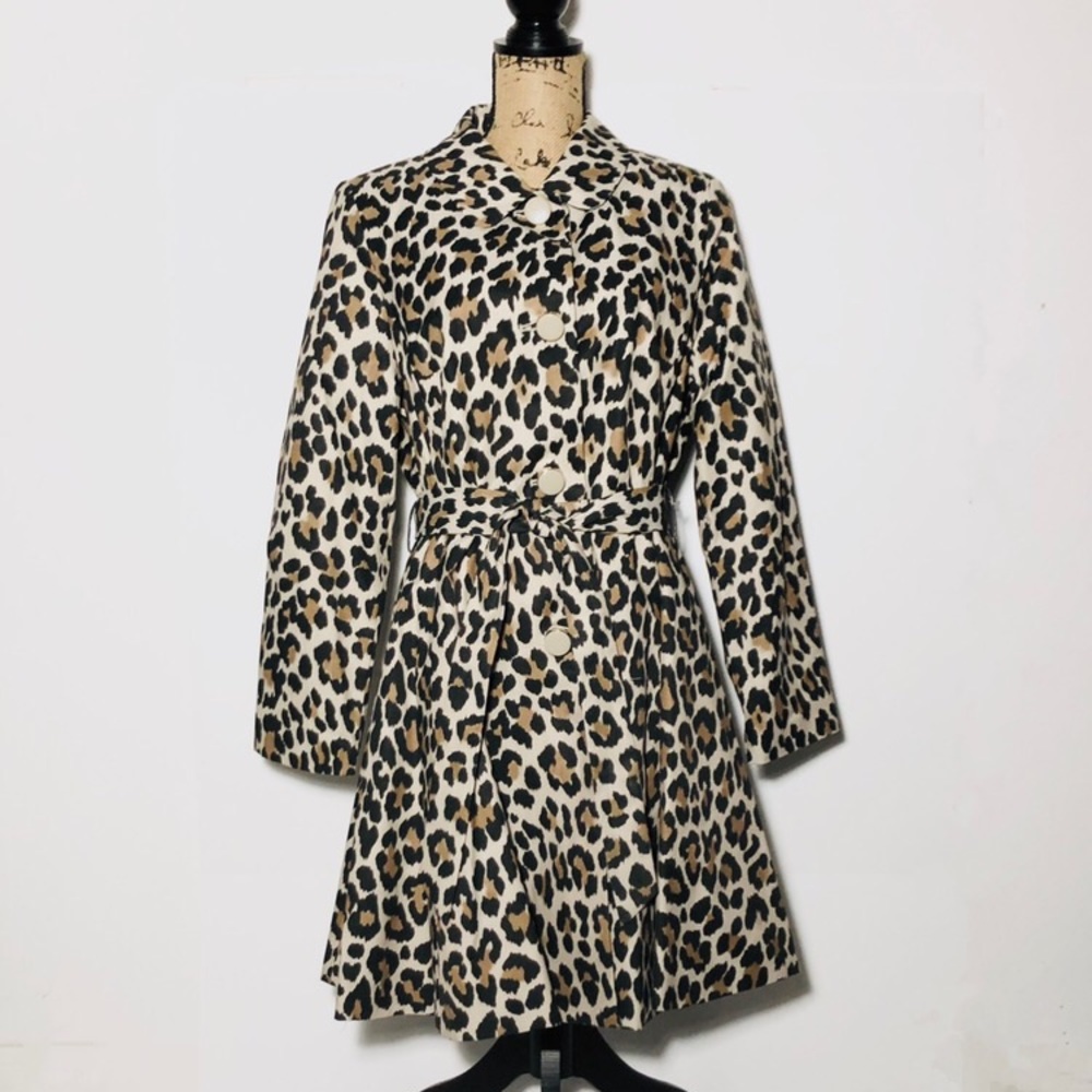 Women’s Kate Spade animal print trench coat sz L